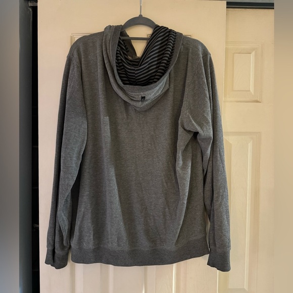 O’Neill Grey Striped Hood Full Zip Hooded Sweatshirt • XLarge - Picture 2 of 6